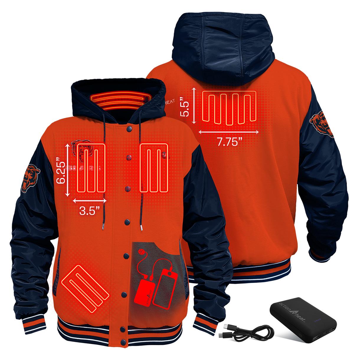 ActionHeat Chicago Bears 5V Battery Heated Varsity Jacket