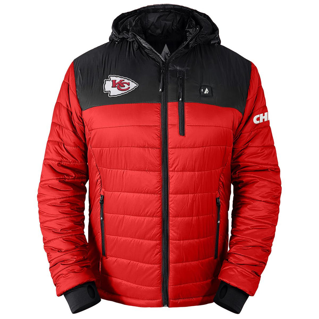 ActionHeat Kansas City Chiefs 5V Men's Colorblock Puffer Battery Heated Jacket