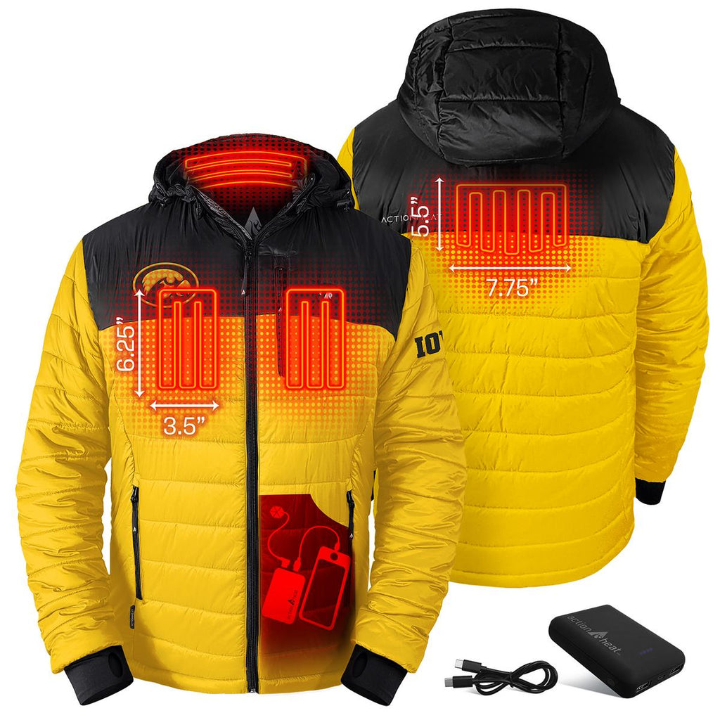ActionHeat Iowa Hawkeyes 5V Men's Colorblock Puffer Battery Heated Jacket