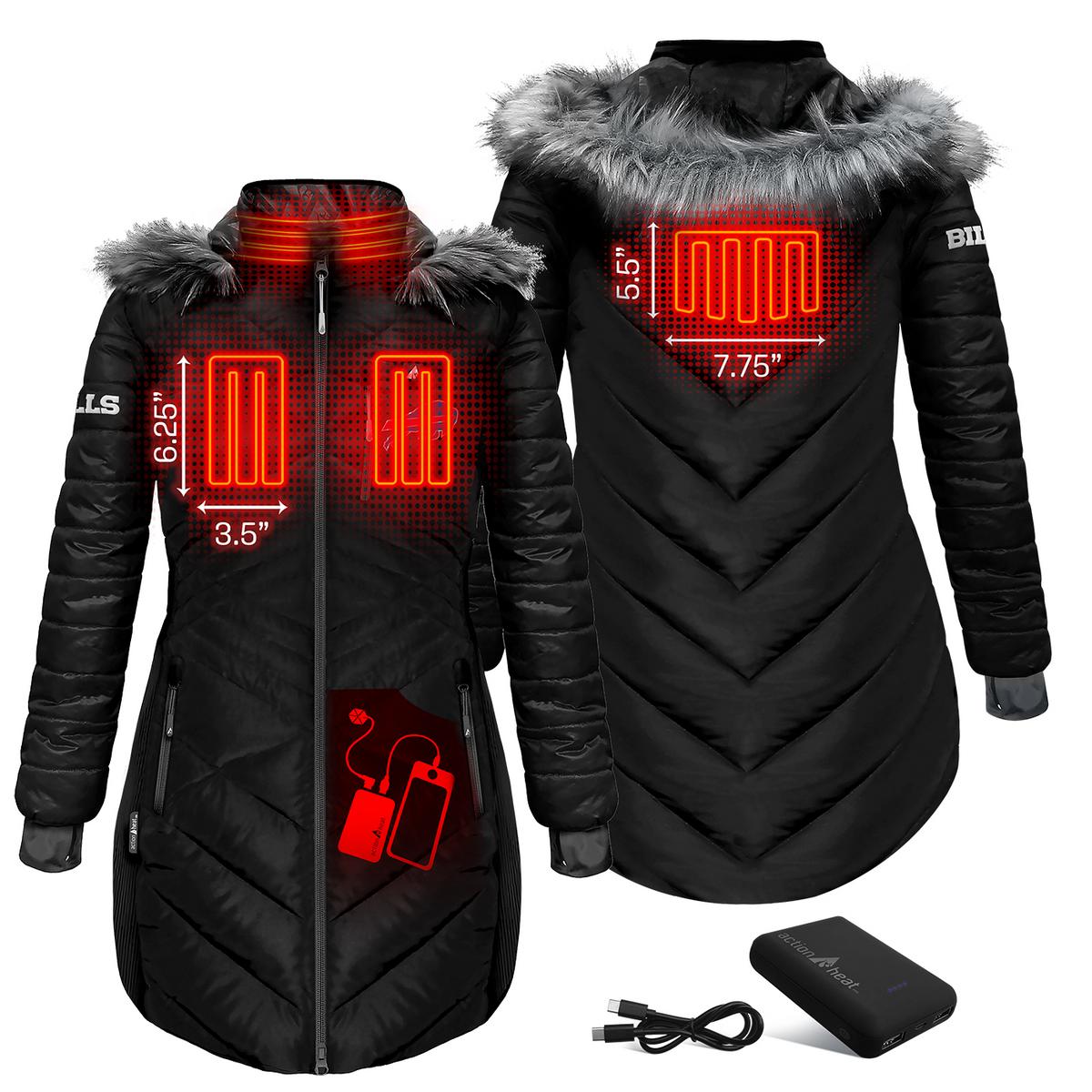 ActionHeat Buffalo Bills 5V Women's Long Puffer Battery Heated Jacket