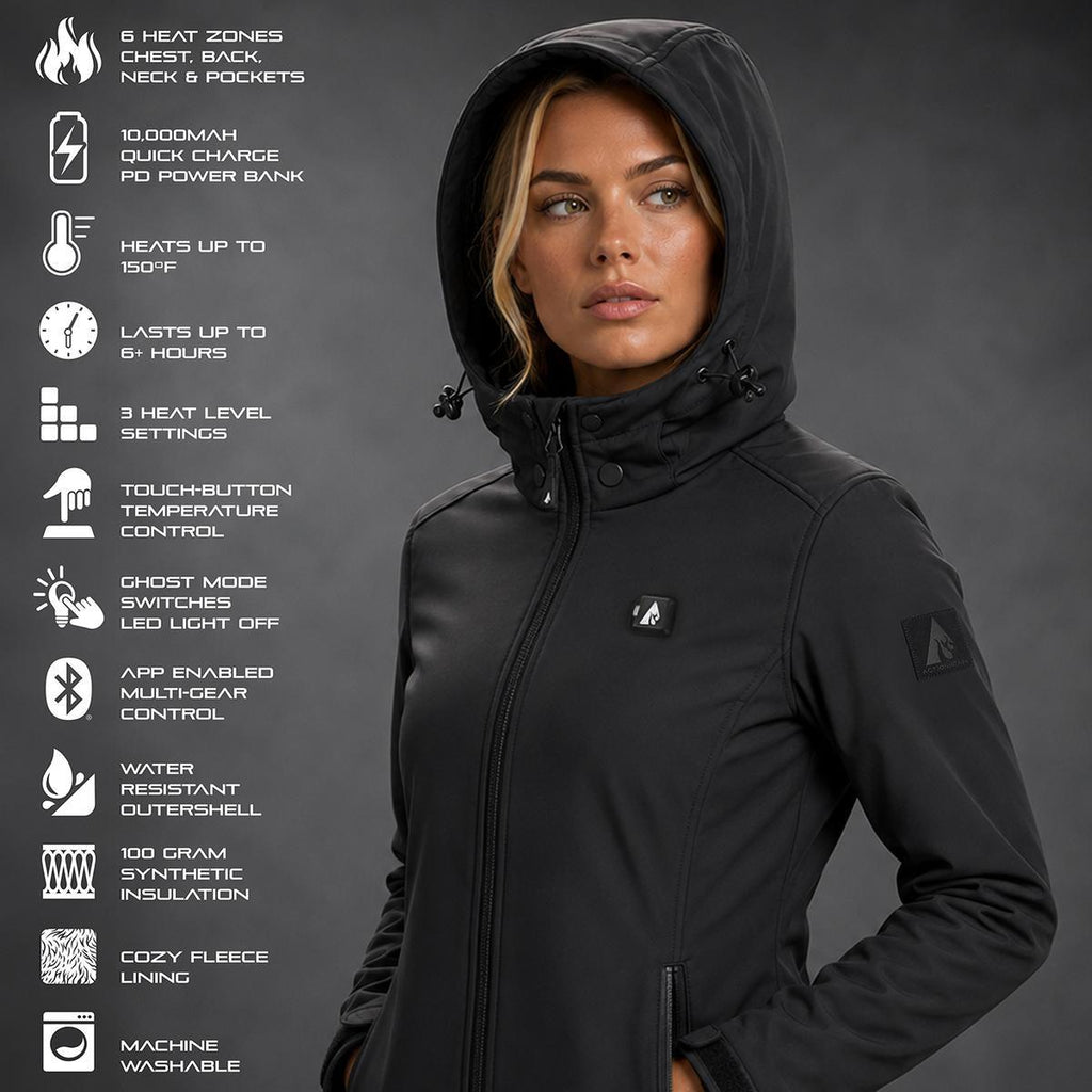 Open Box ActionHeat Pro Series+ Bluetooth Women's Softshell Heated Jacket