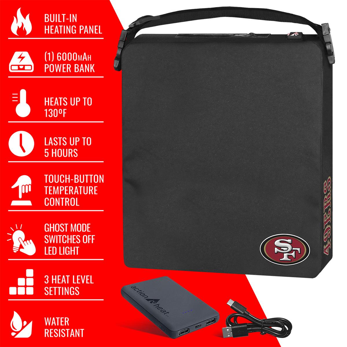 ActionHeat San Francisco 49ers 5V Battery Heated Seat Cushion