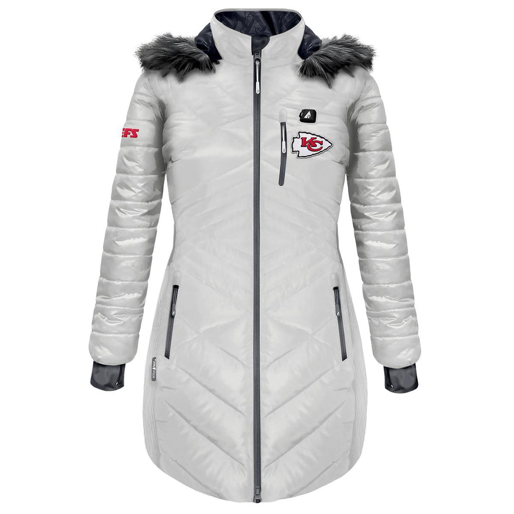 ActionHeat Kansas City Chiefs 5V Women's Long Puffer Battery Heated Jacket
