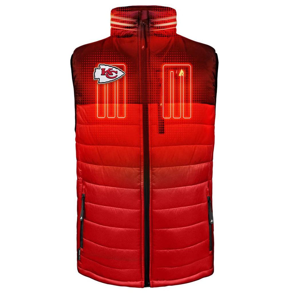 ActionHeat Kansas City Chiefs 5V Men's Colorblock Puffer Battery Heated Vest