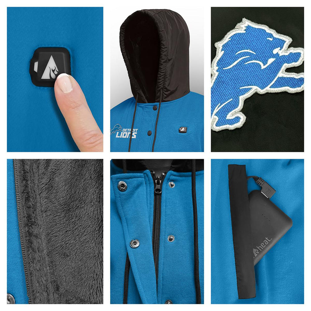 ActionHeat Detroit Lions 5V Battery Heated Varsity Jacket
